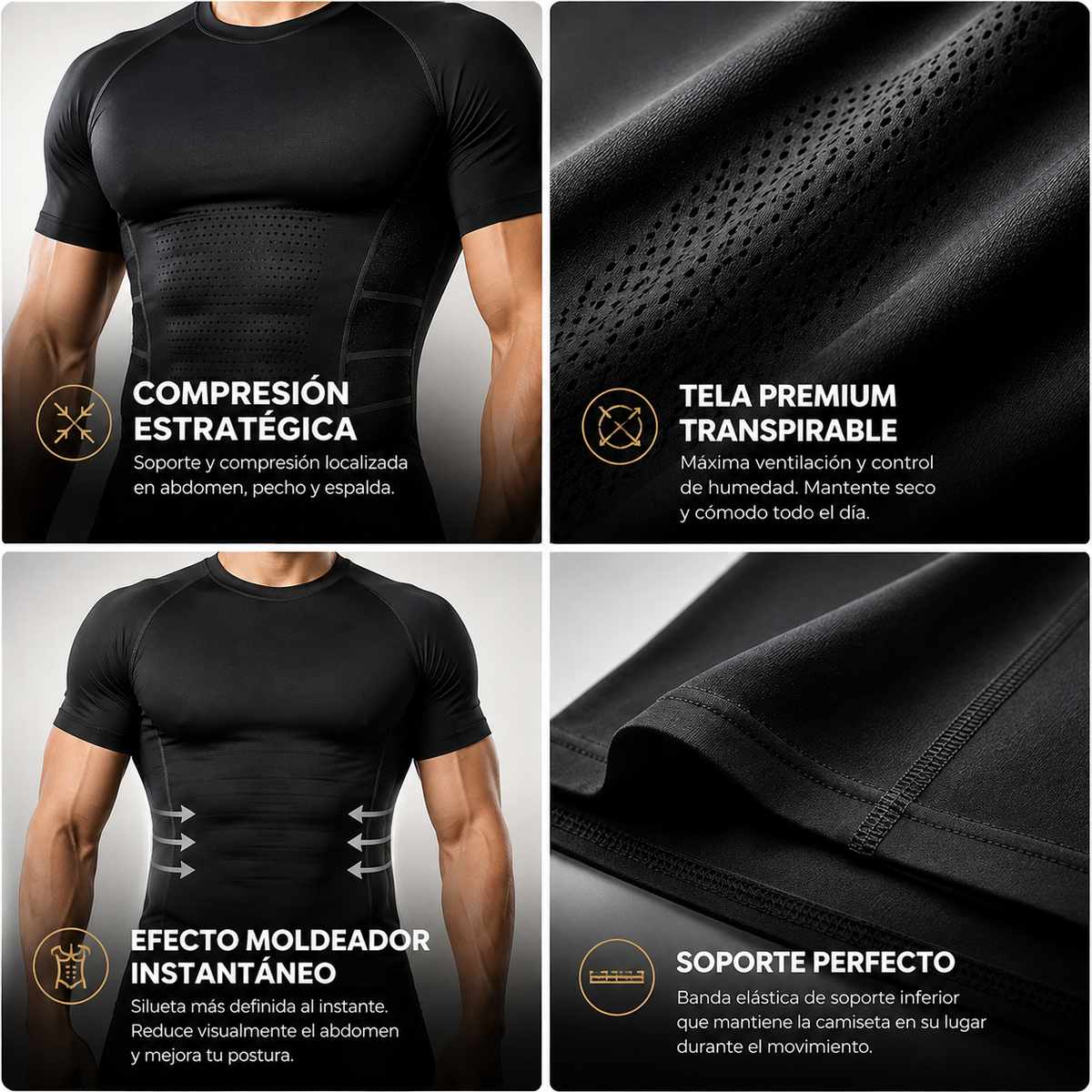 ⭐ Camiseta de Compresión para Hombre | Reduce el Abdomen al Instante Oferta 3x2 🔥